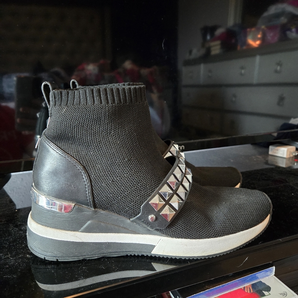 Michael Kors Black Studded Sock Sneakers